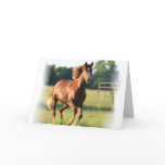 Chestnut Galloping Horse Greeting Card