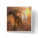 Galloping Wild Horses Square Pin